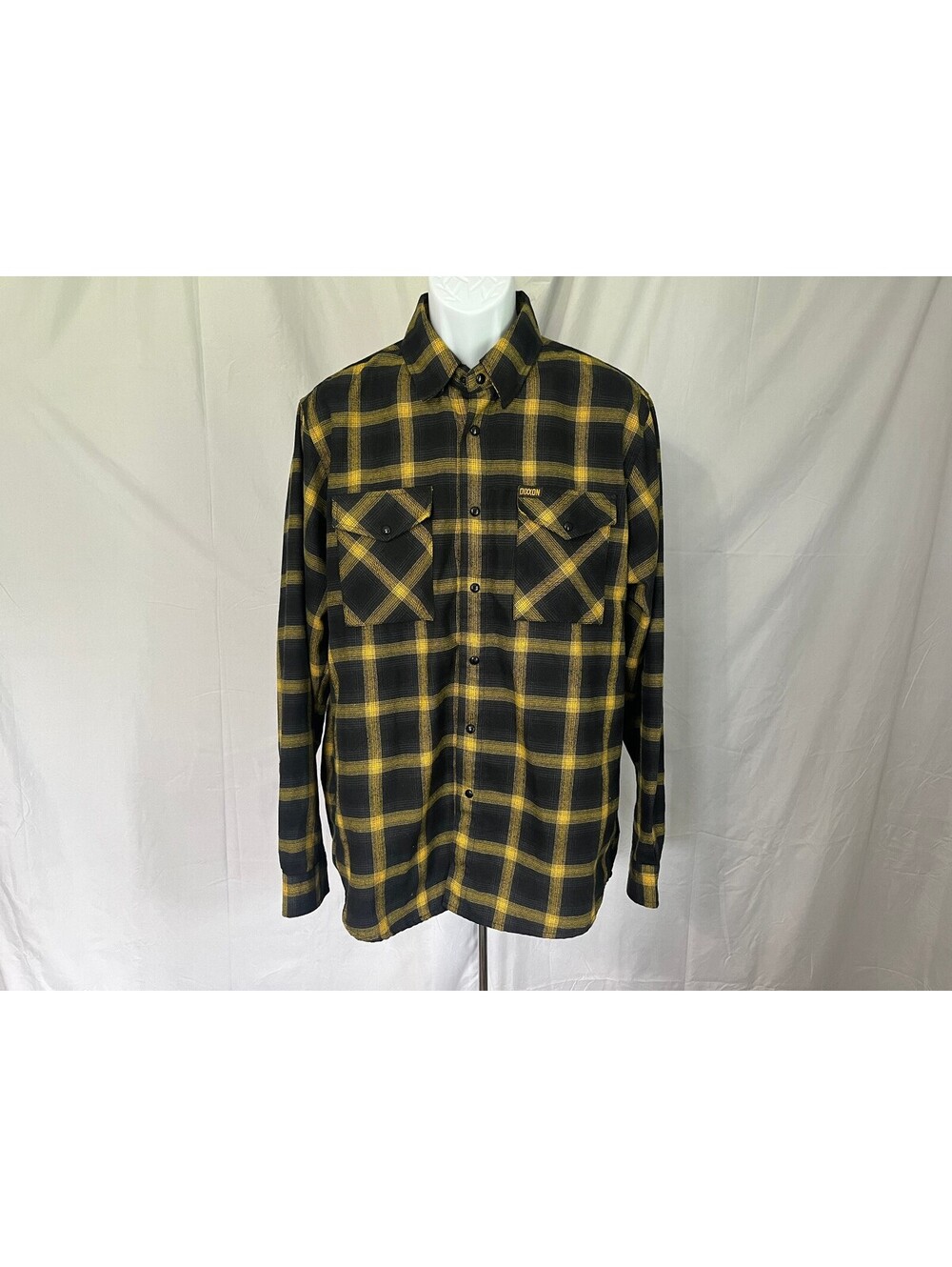 Dixxon Flannel Co Men's Black Yellow Plaid The Rockwilder Shirt Large L